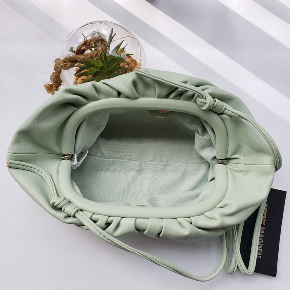 STEVE MADDEN Necture Soft Pouch Clutch Bag Mint Green - Picture 10 of 15